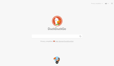 Screenshot of duckduckgo.com rendered by Gecko