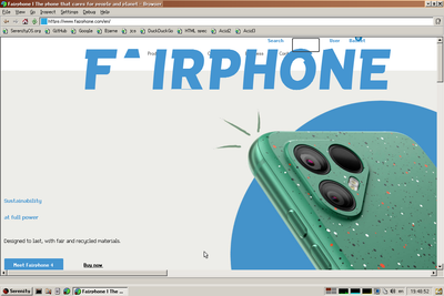 Screenshot of fairphone.com rendered by LibWeb