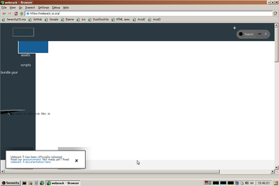 Screenshot of webpack.js.org rendered by LibWeb